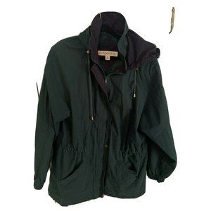 Men London Fog Winter Coat Jacket Parka Hood Green